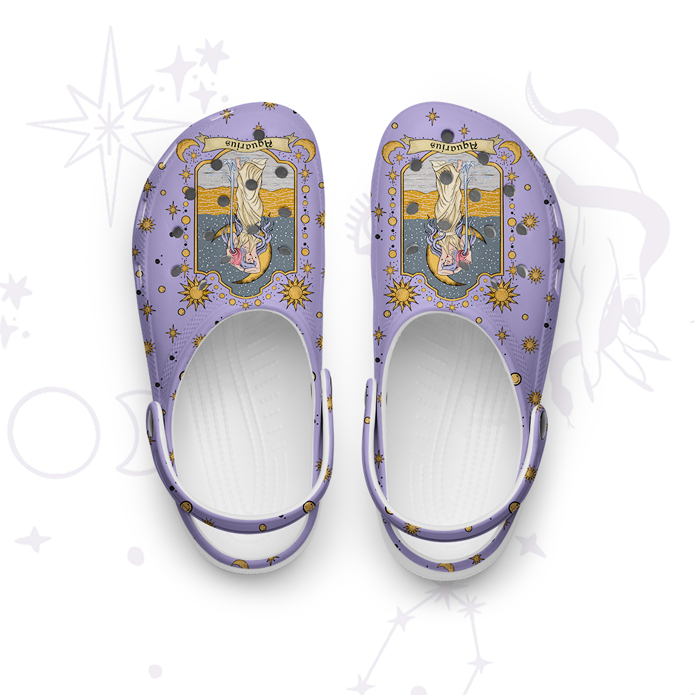 Purplehecate Aquarius Zodiac Rubber Clogs