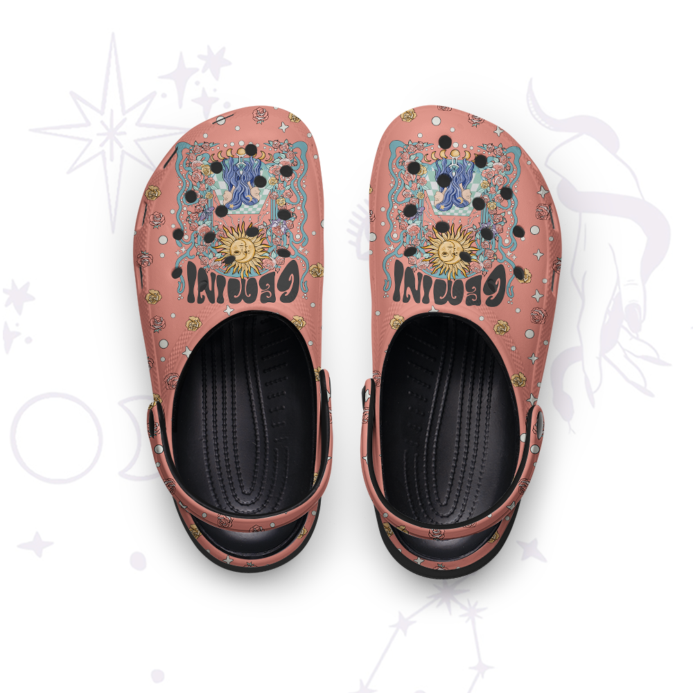 Purplehecate Gemini Spirit Zodiac Rubber Clogs