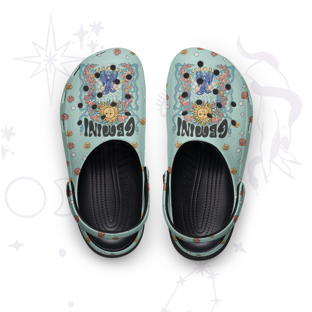 Purplehecate Gemini Spirit Zodiac Rubber Clogs