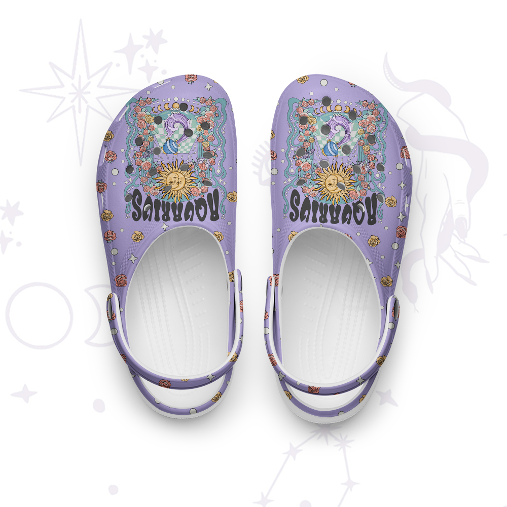 Purplehecate Aquarius Spirit Zodiac Rubber Clogs