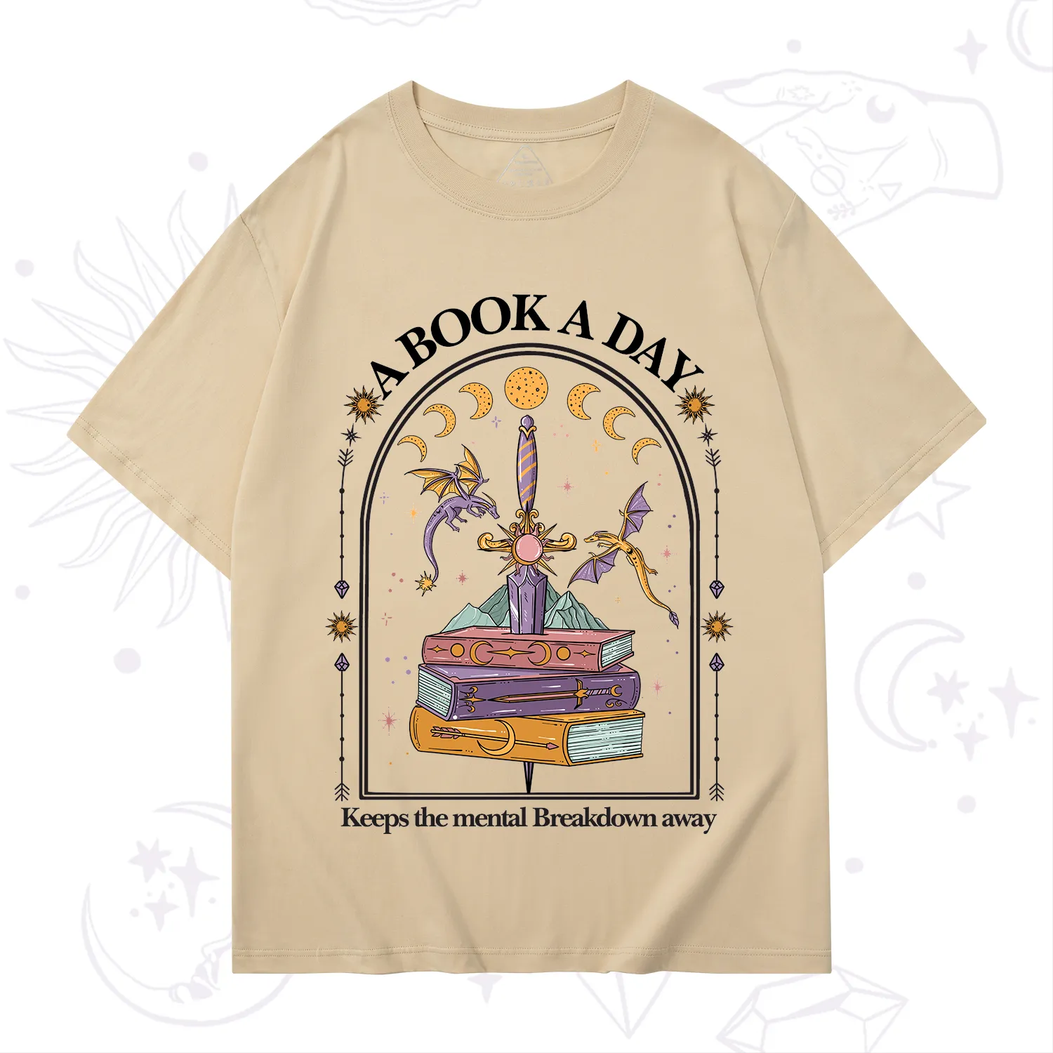 Purplehecate A Book A Day Keeps The Mental Breakdown Away T-Shirt
