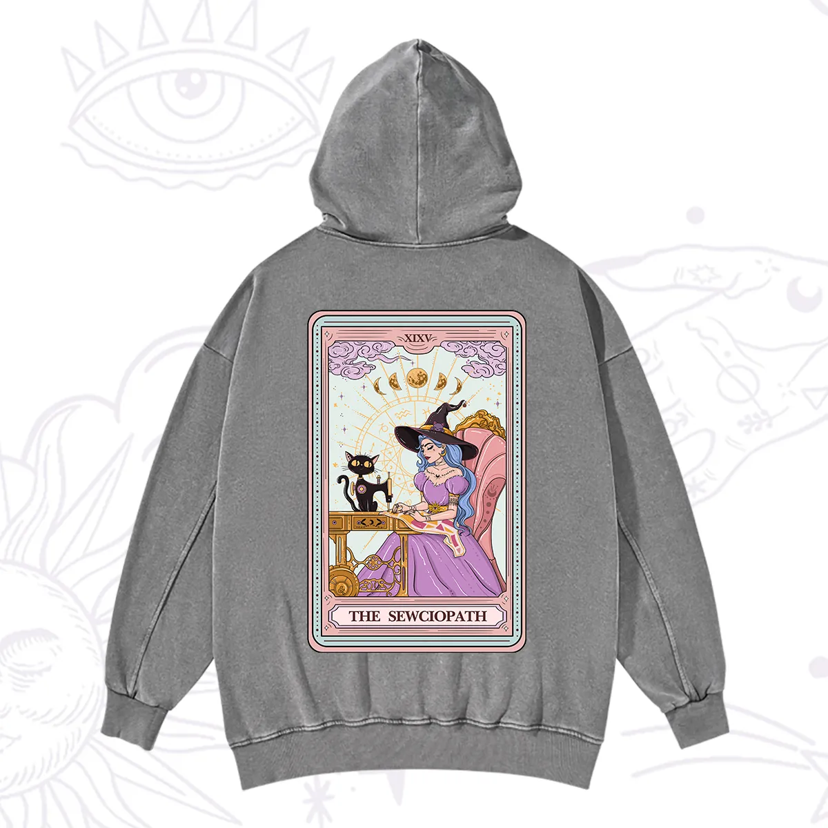 Purplehecate The Sewciopath Tarot Washed Hoodie