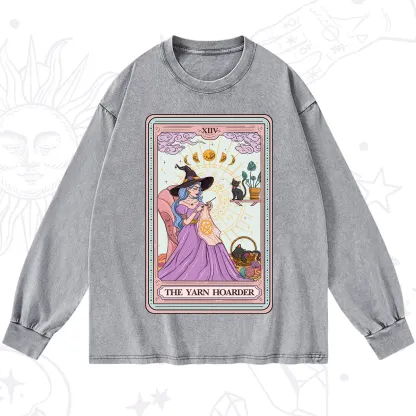 Purplehecate The Yarn Hoarder Tarot Washed Long Sleeve Shirt