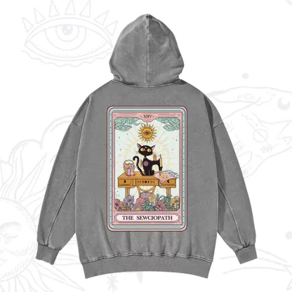 Purplehecate The Sewciopath Tarot Card Washed Hoodie
