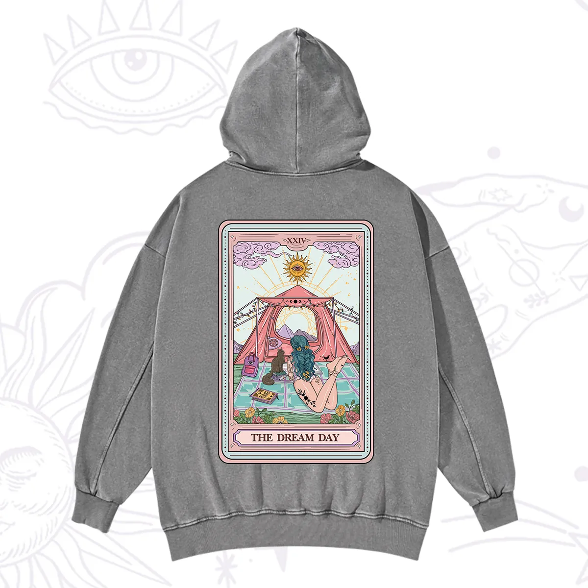Purplehecate The Camp Lover Tarot Washed Hoodie