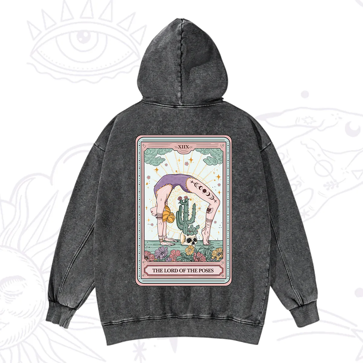 Purplehecate The Lord Of The Poses Tarot Washed Hoodie