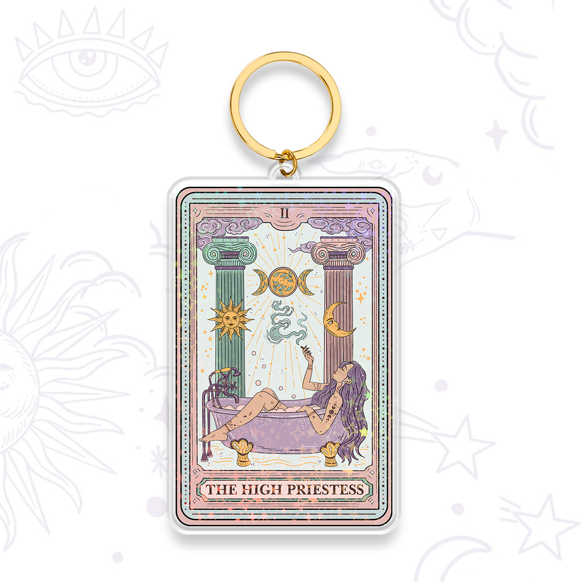Purplehecate The High Priestess Tarot Keychain