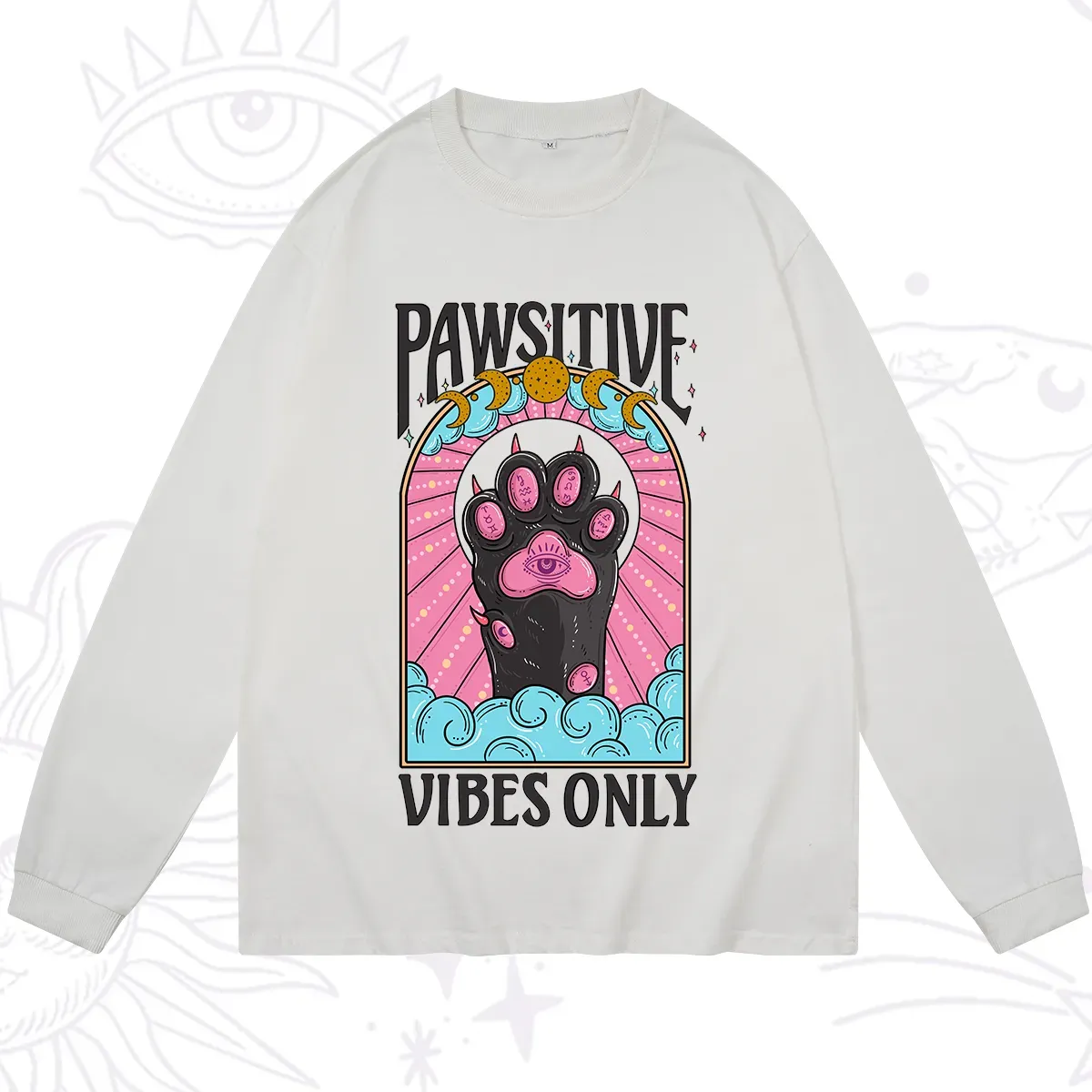 Purplehecate Pawsitive Vibes Only Long Sleeve T-Shirt