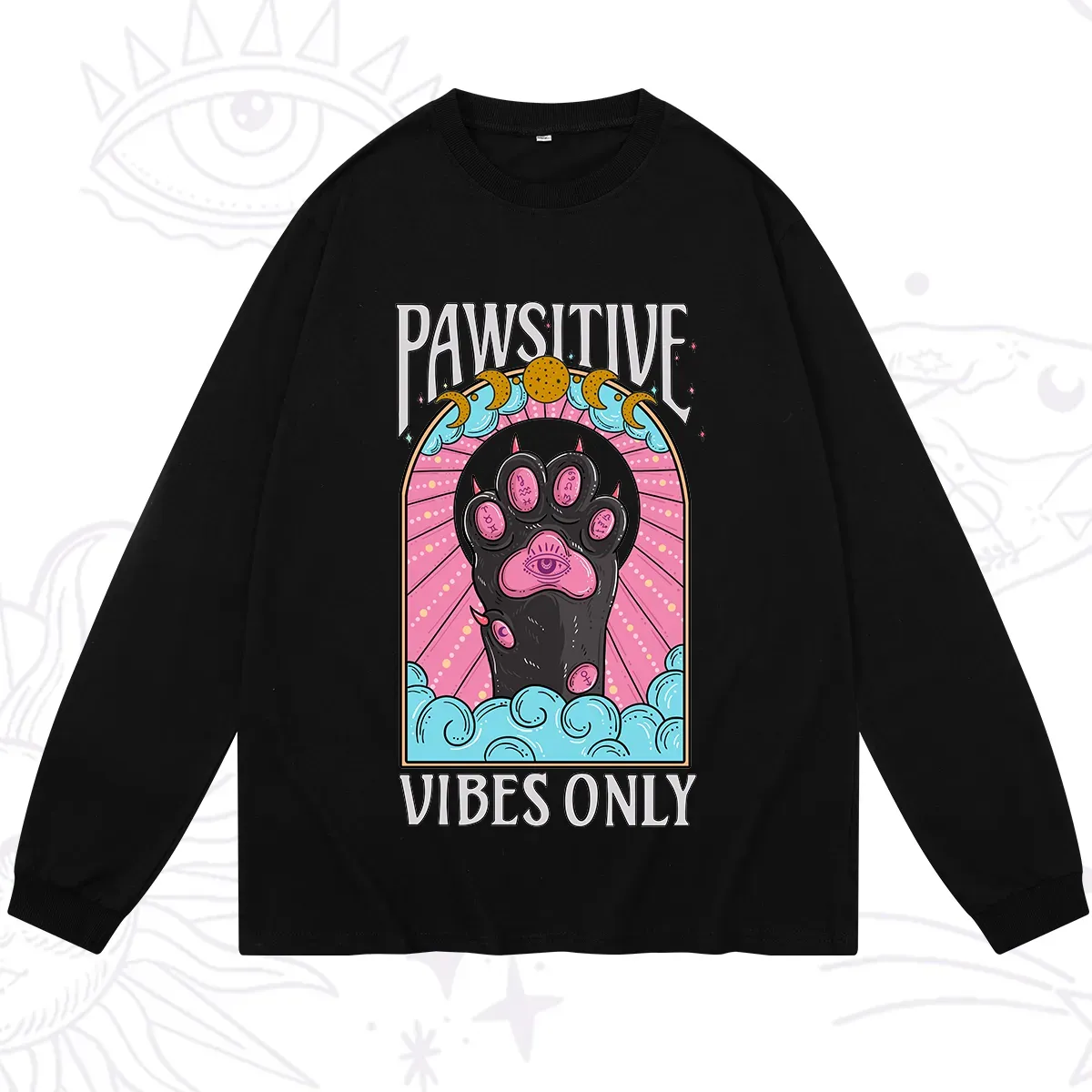 Purplehecate Pawsitive Vibes Only Long Sleeve T-Shirt