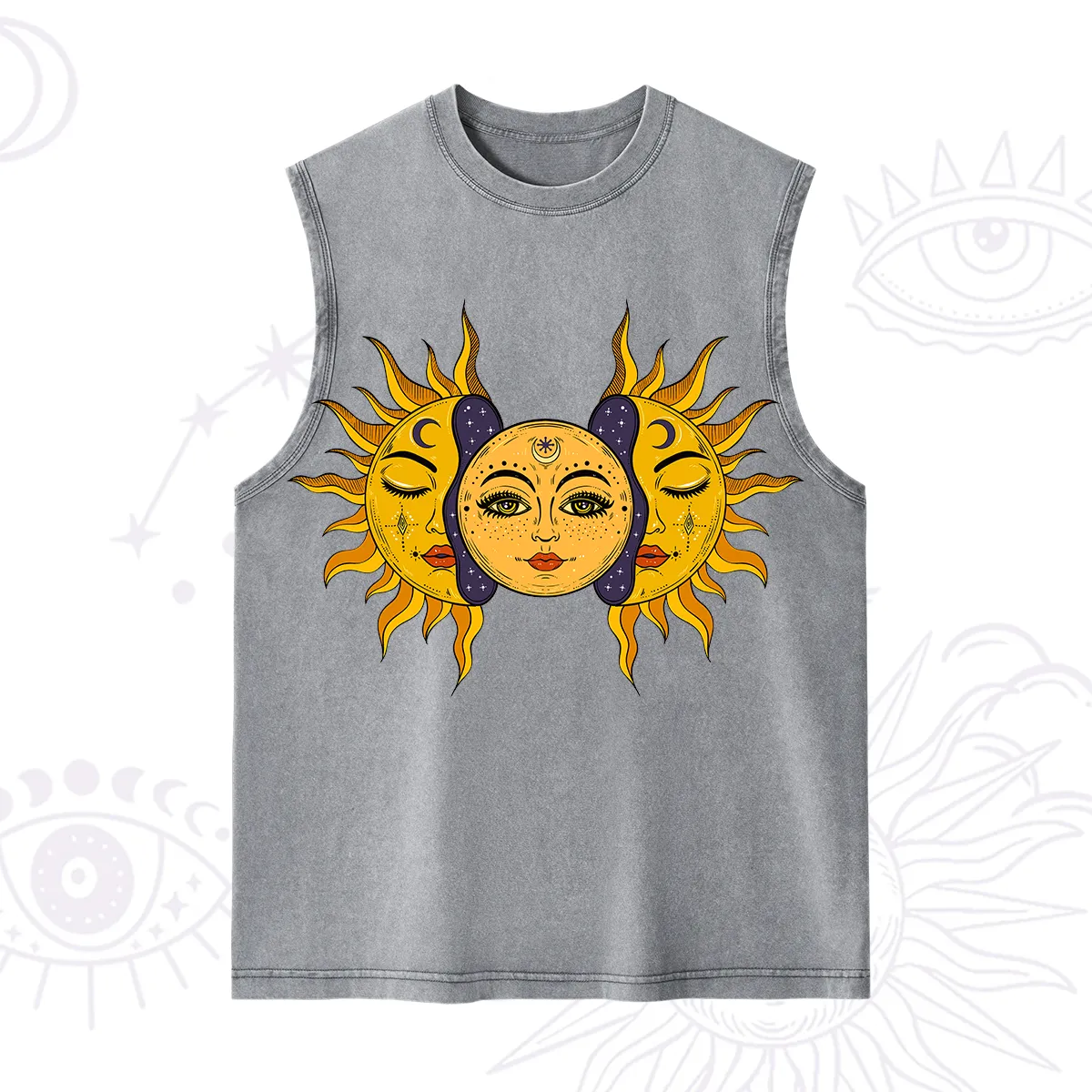 Purplehecate Celestial Twin Suns Washed Tank