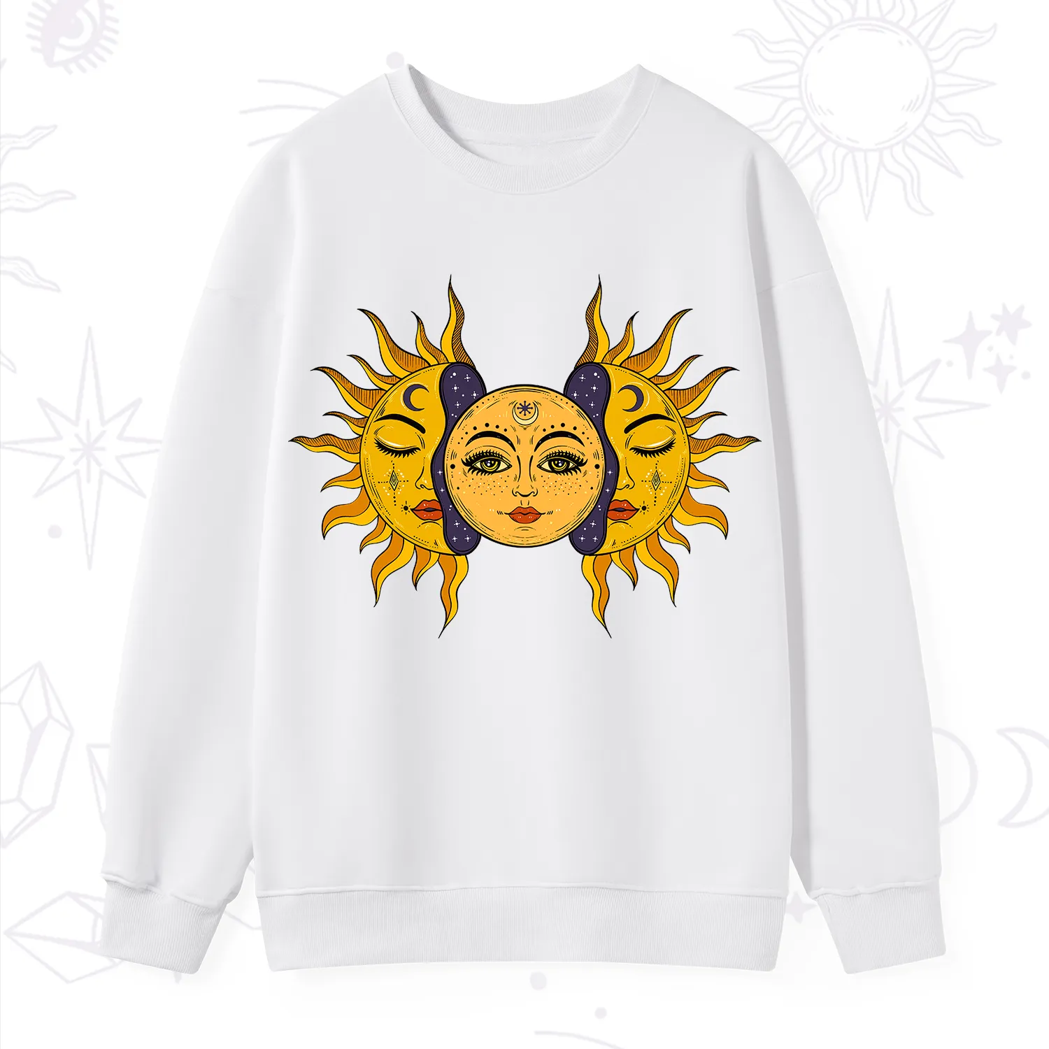 Purplehecate Celestial Twin Suns Sweatshirt