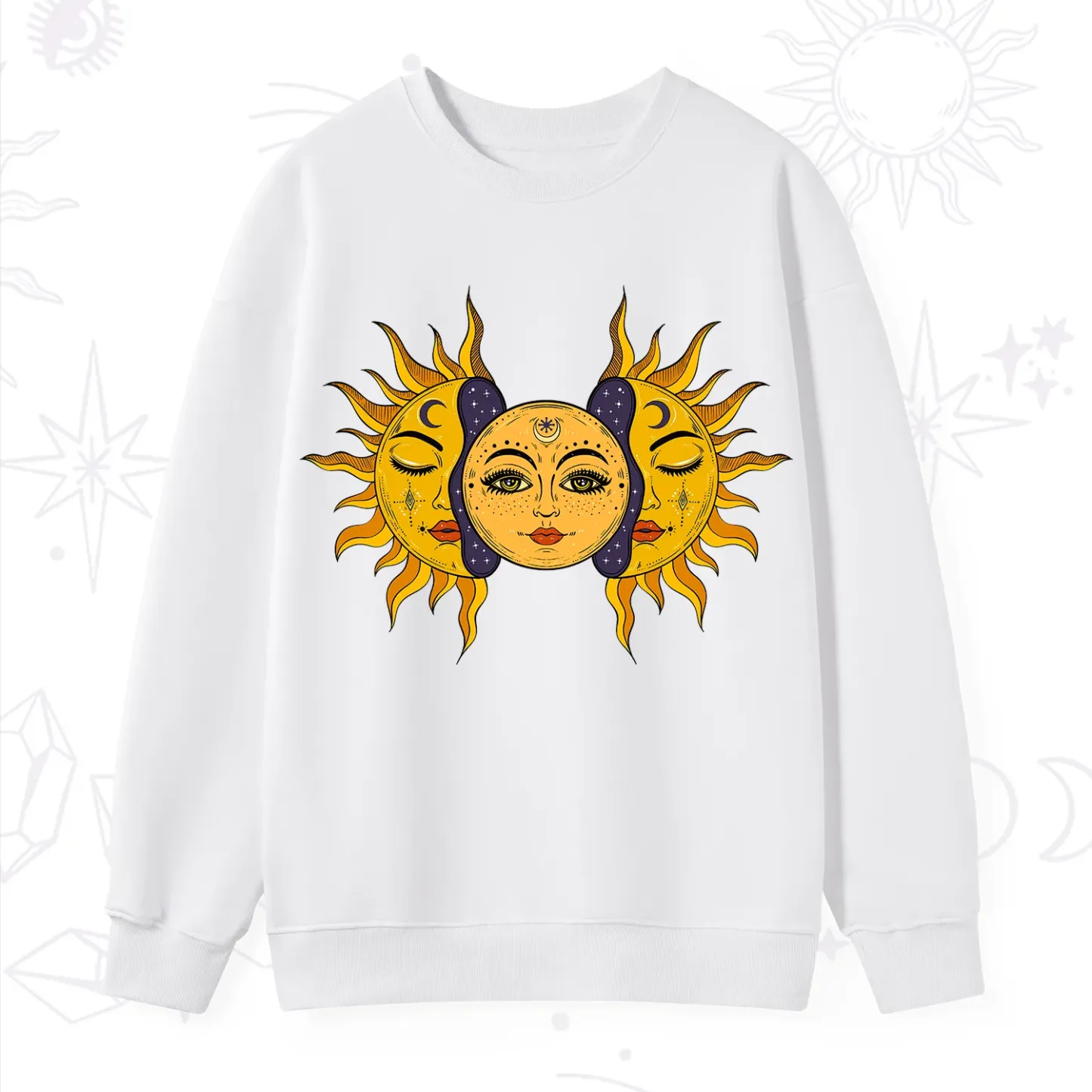 Purplehecate Celestial Twin Suns Sweatshirt