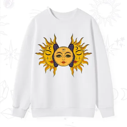 Purplehecate Celestial Twin Suns Sweatshirt