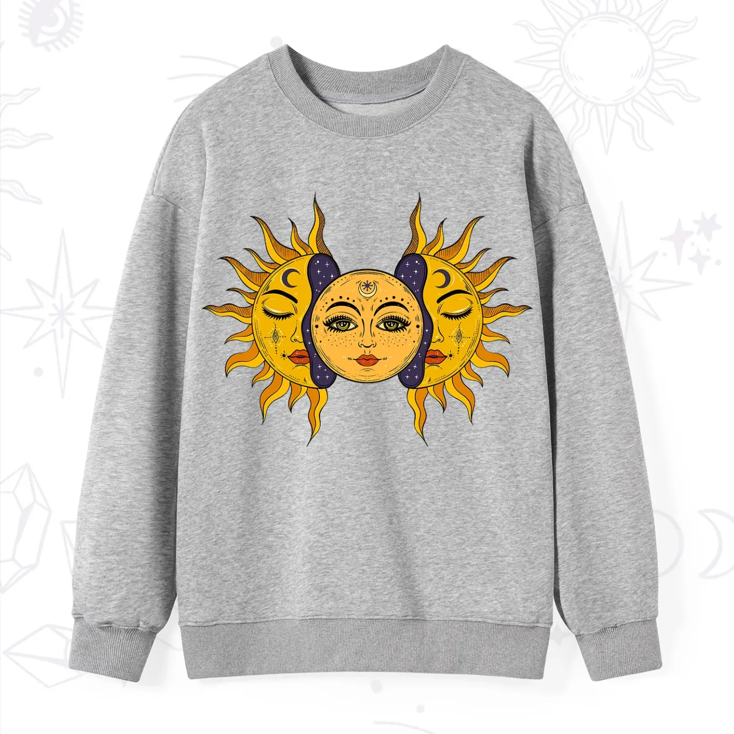 Purplehecate Celestial Twin Suns Sweatshirt