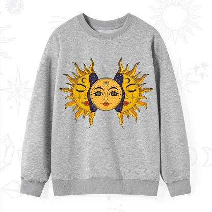 Purplehecate Celestial Twin Suns Sweatshirt