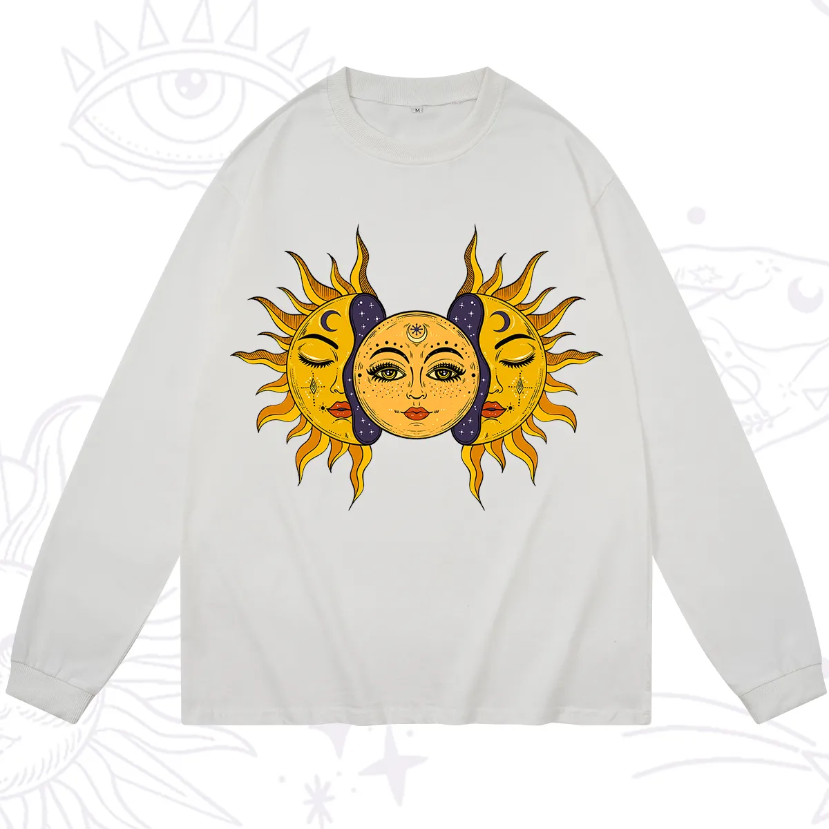Purplehecate Celestial Twin Suns Long Sleeve T-Shirt