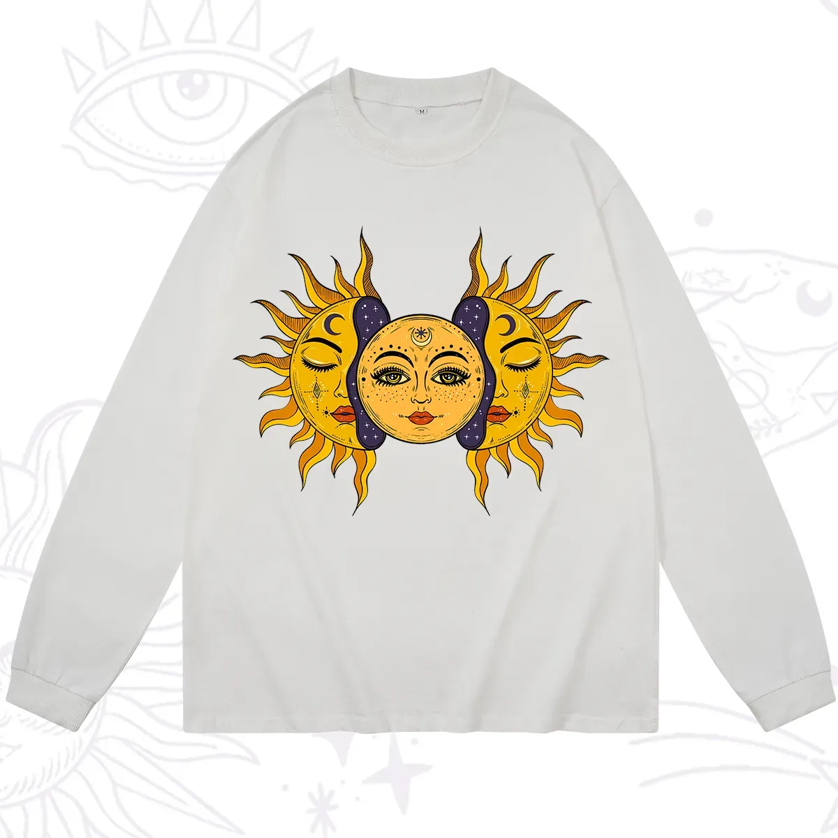 Purplehecate Celestial Twin Suns Long Sleeve T-Shirt