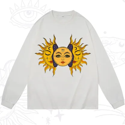 Purplehecate Celestial Twin Suns Long Sleeve T-Shirt