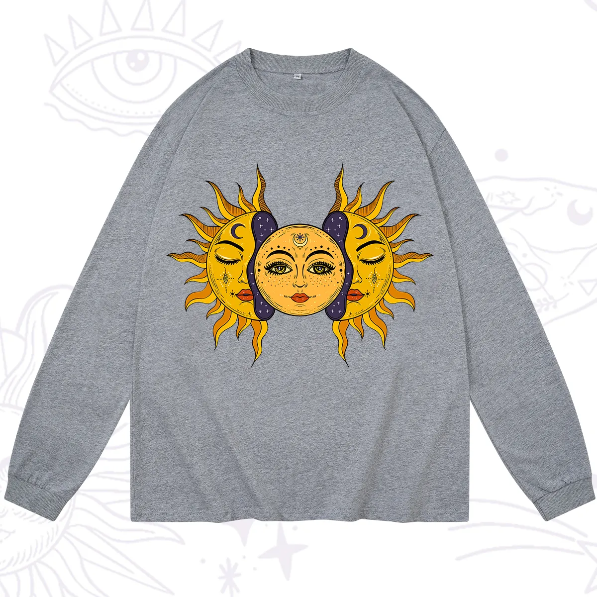 Purplehecate Celestial Twin Suns Long Sleeve T-Shirt