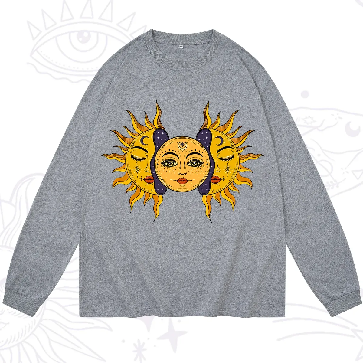Purplehecate Celestial Twin Suns Long Sleeve T-Shirt