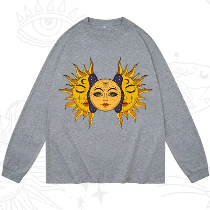 Purplehecate Celestial Twin Suns Long Sleeve T-Shirt