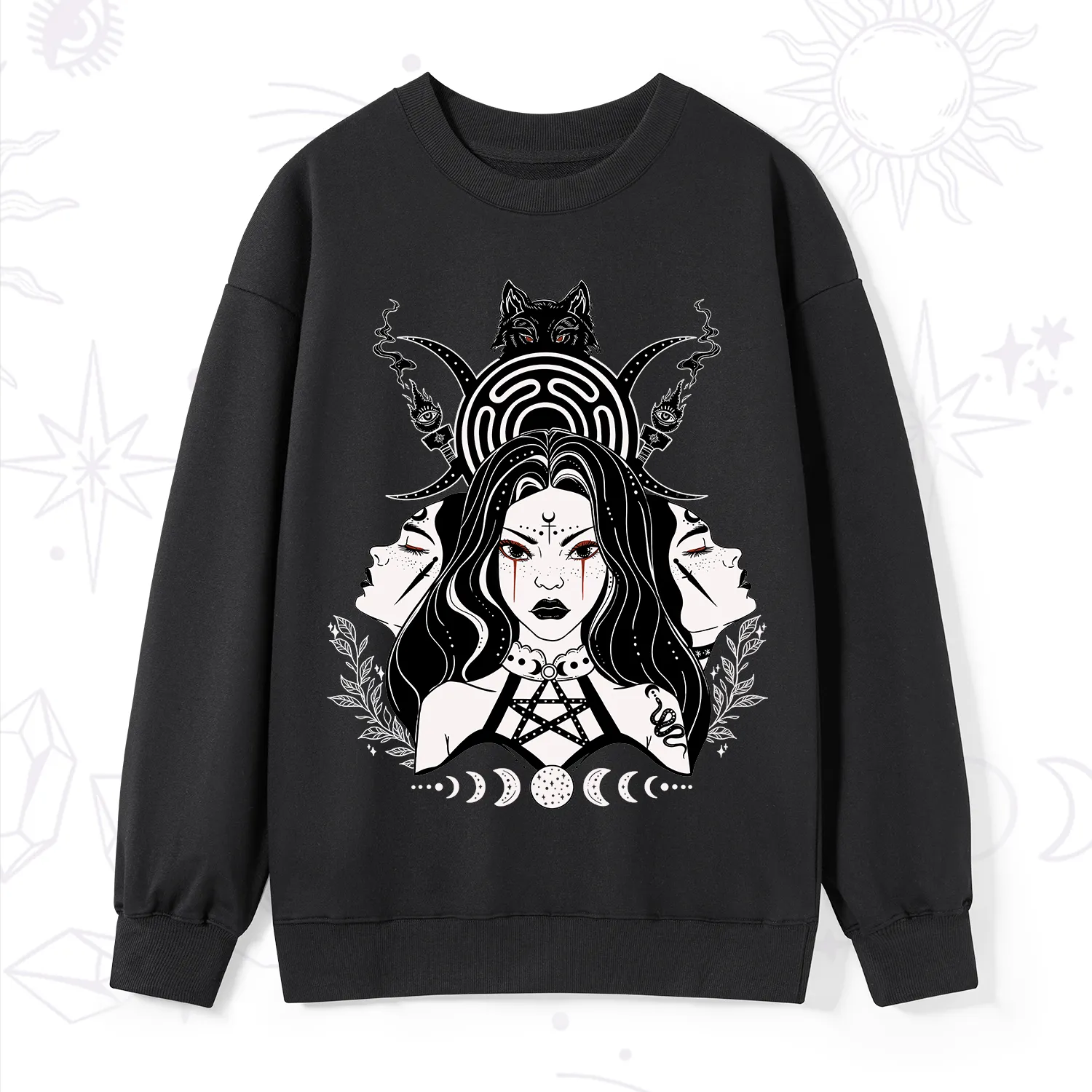 Purplehecate The Triple Moon Goddess Hecate Sweatshirt