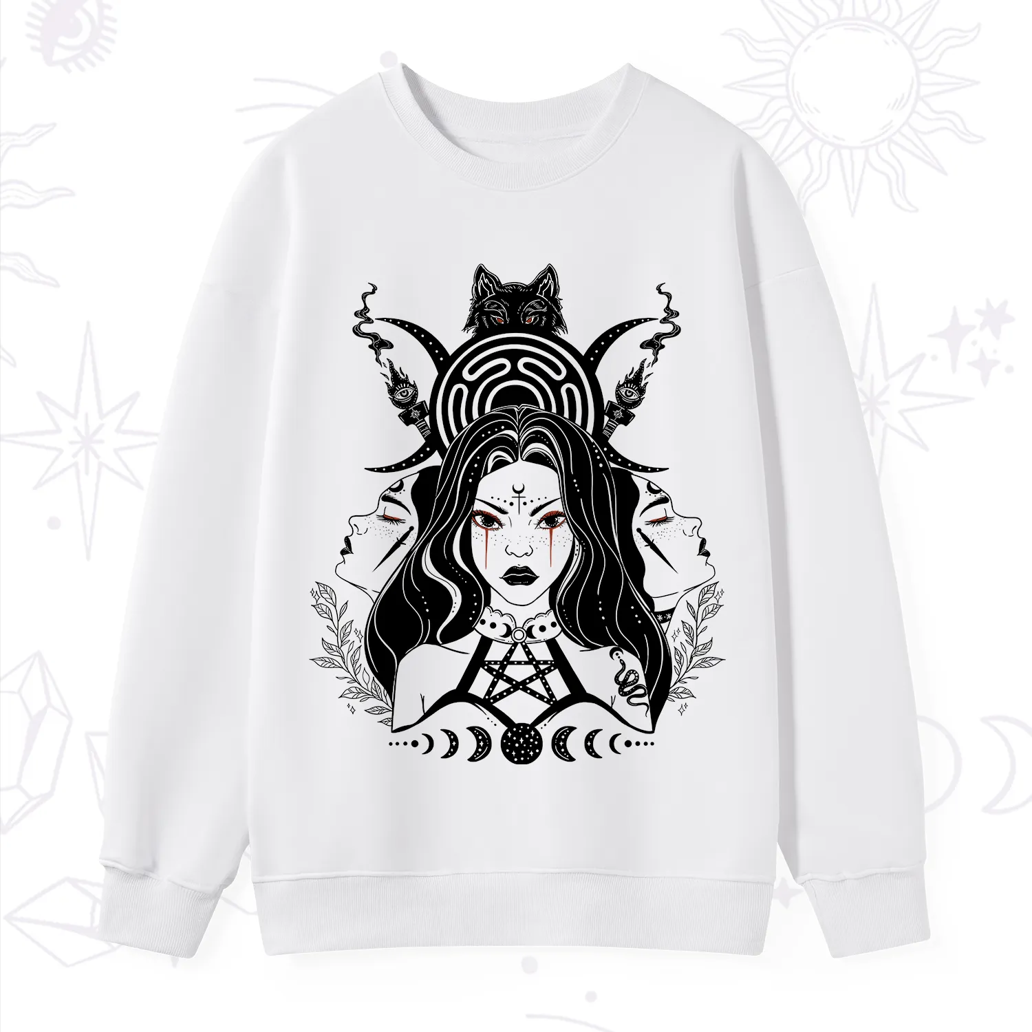 Purplehecate The Triple Moon Goddess Hecate Sweatshirt