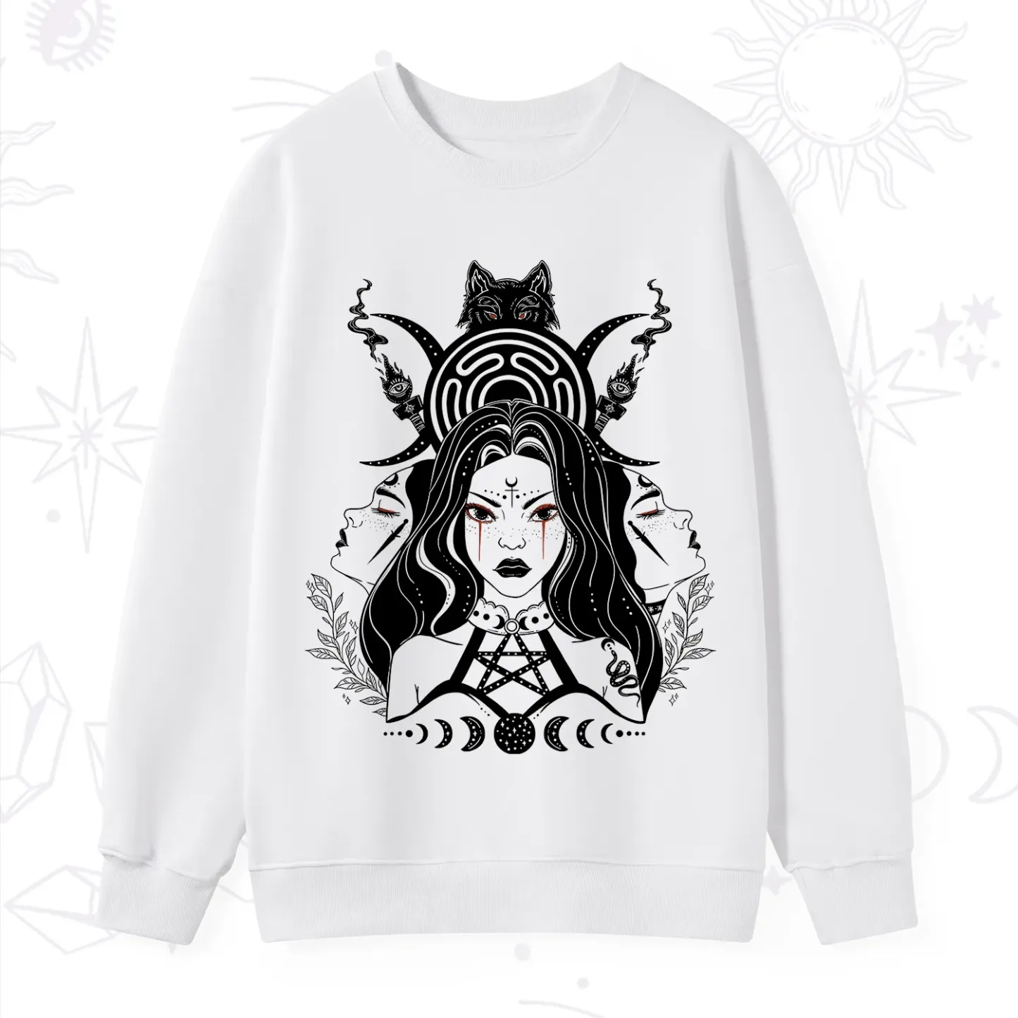Purplehecate The Triple Moon Goddess Hecate Sweatshirt