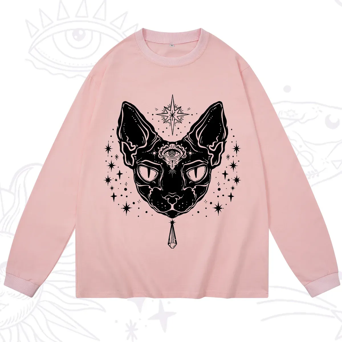Purplehecate Three Eyed Sphynx Cat Long Sleeve T-Shirt