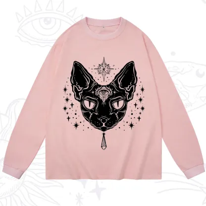 Purplehecate Three Eyed Sphynx Cat Long Sleeve T-Shirt