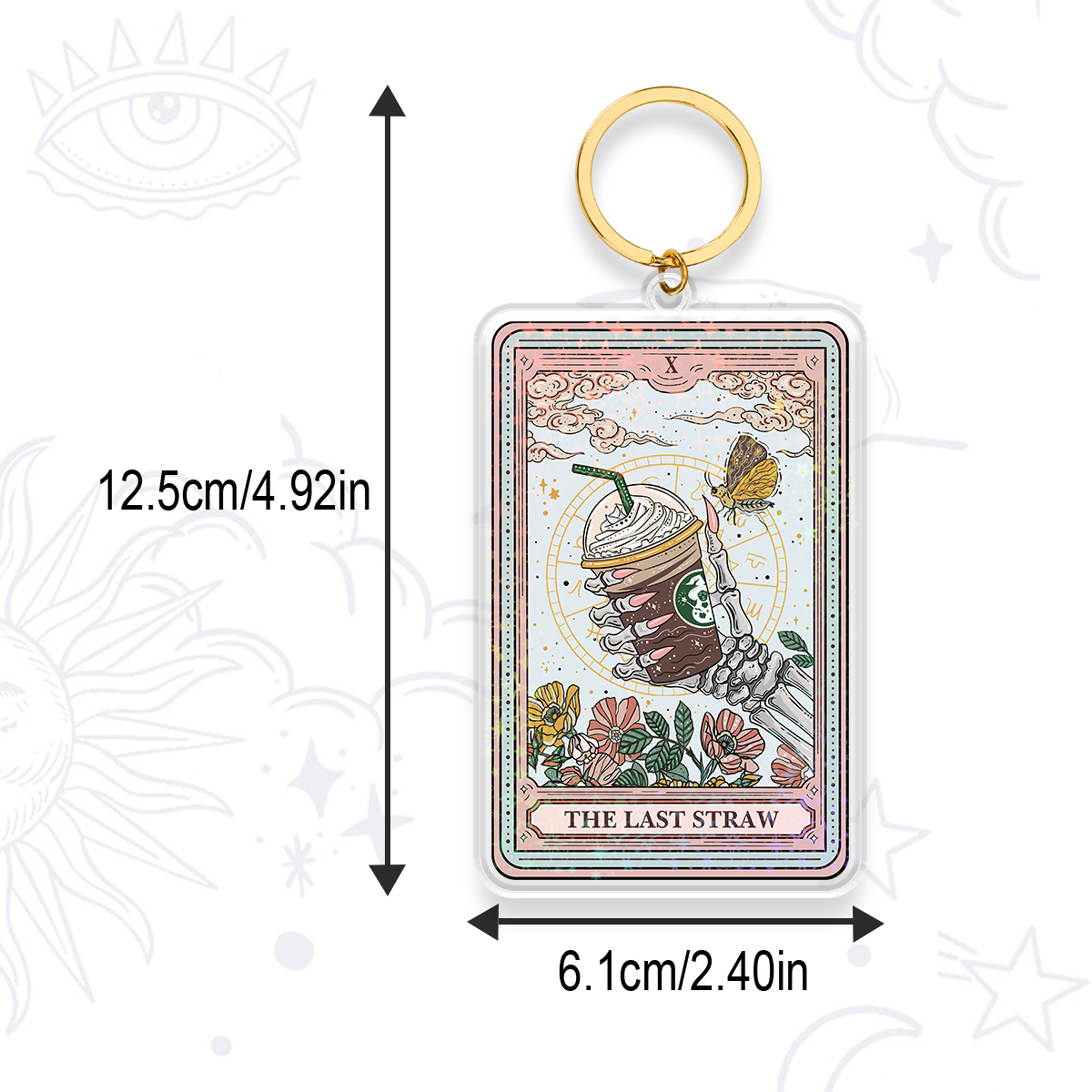 Purplehecate The Last Straw Tarot Keychain