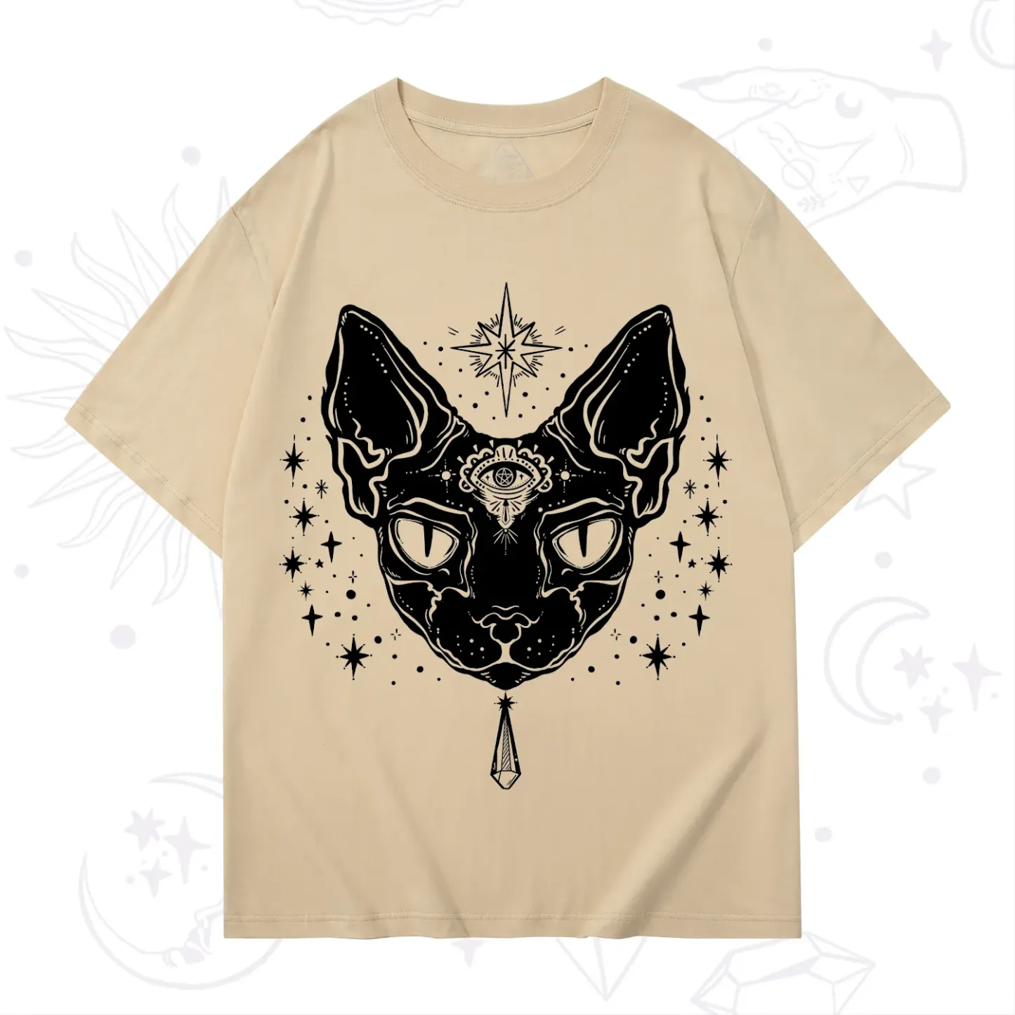 Purplehecate Three Eyed Sphynx Cat T-Shirt
