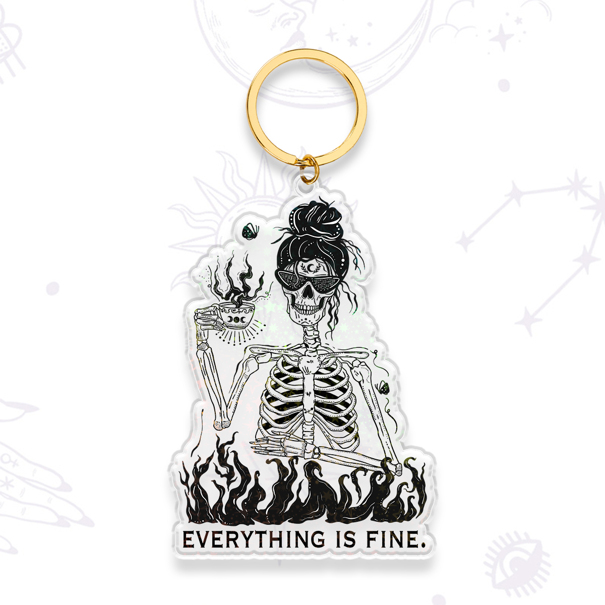 Purplehecate Everything Is Fine Keychain