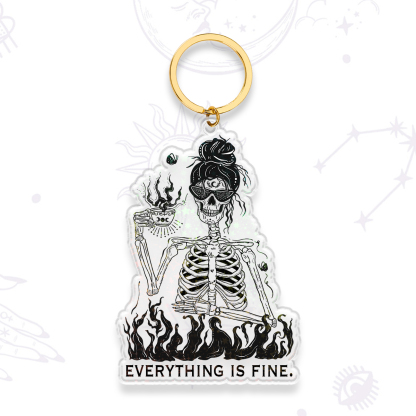 Purplehecate Everything Is Fine Keychain