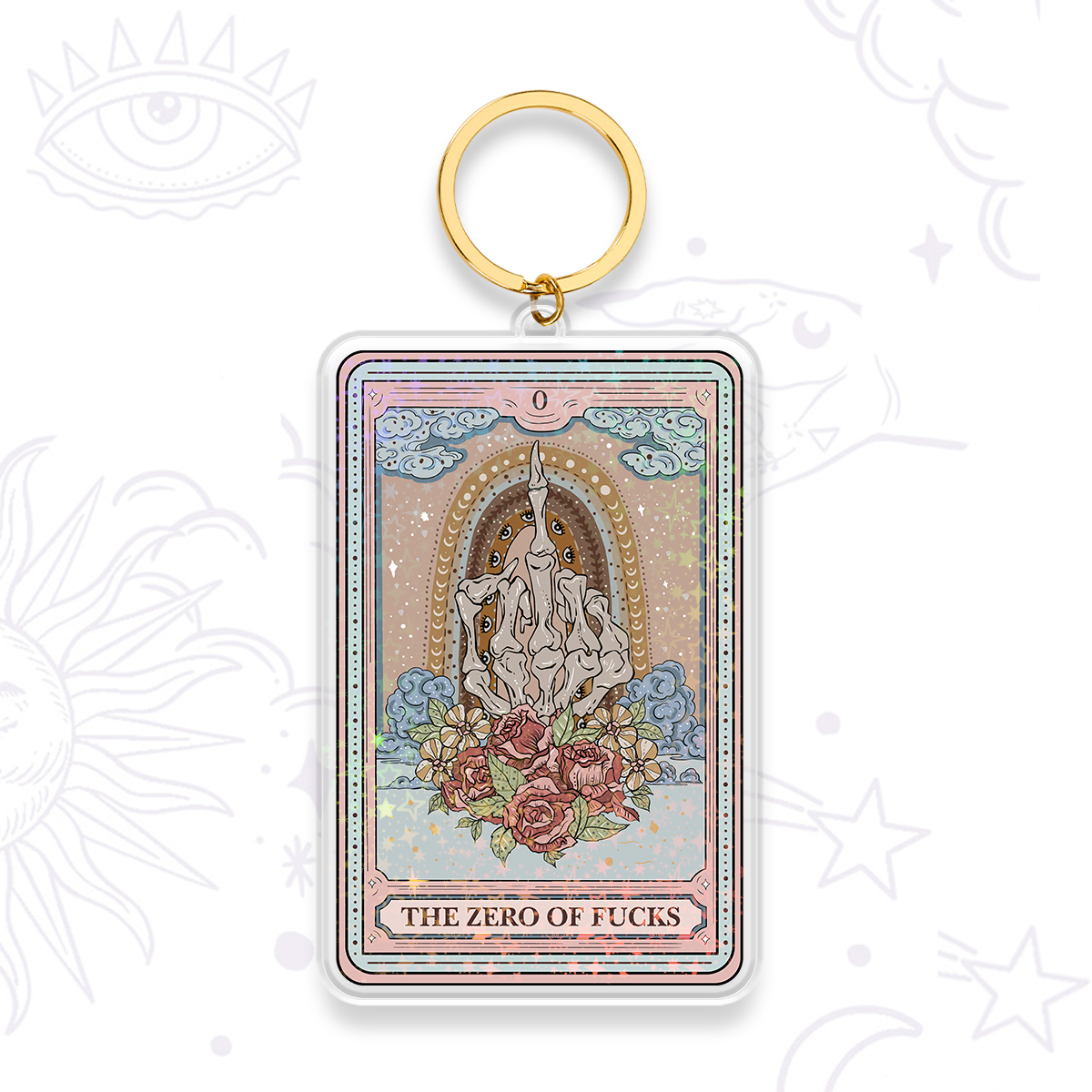 Purplehecate The Zero Of Fucks Tarot Keychain