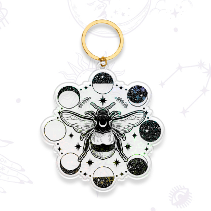 Purplehecate Moon Bee Keychain