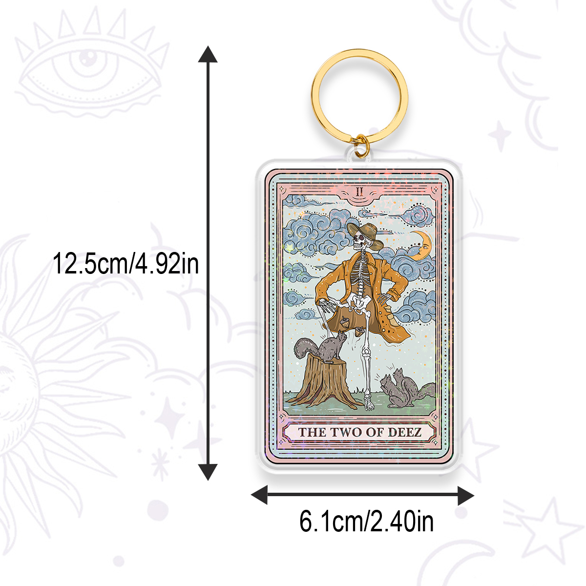 Purplehecate The Two Of Deez Tarot Keychain