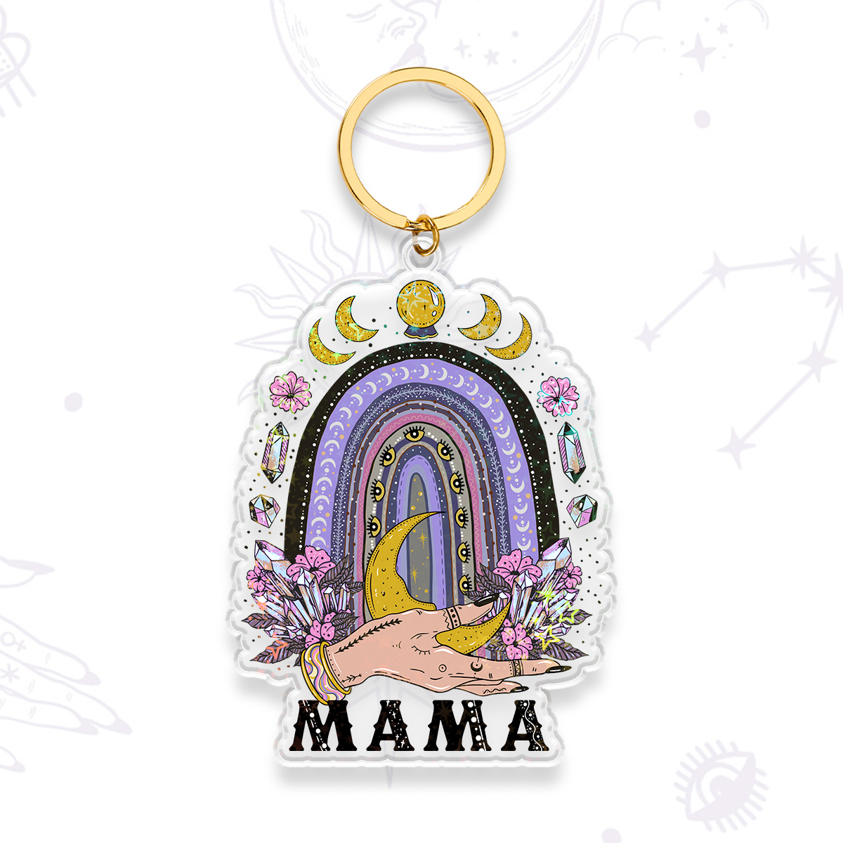 Magic Purplehecate Gothic Mama Rainbow Keychain