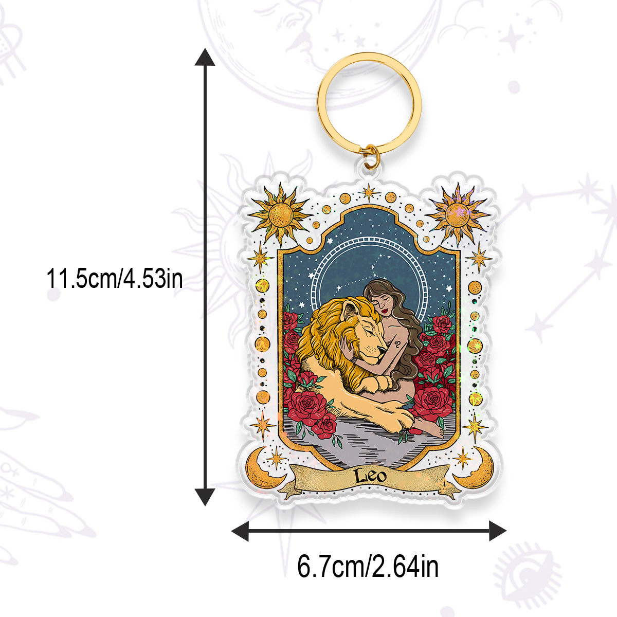 Purplehecate Leo Zodiac Keychain