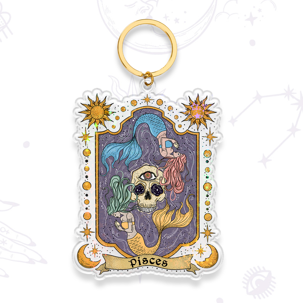 Magic Purplehecate Pisces Zodiac Keychain