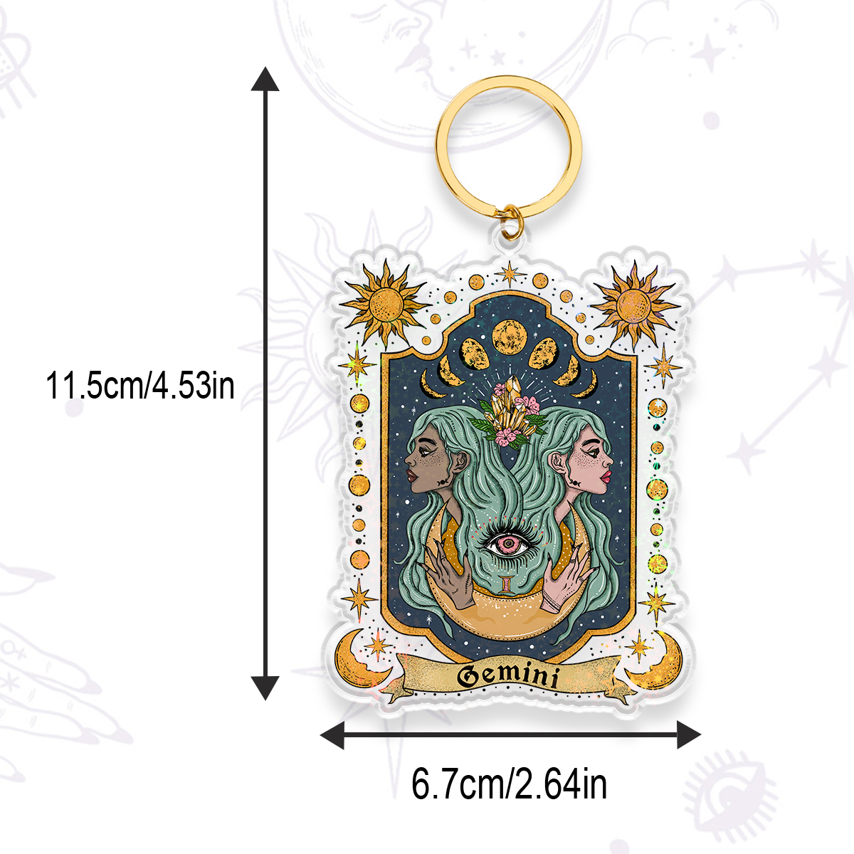 Purplehecate Gemini Zodiac Keychain