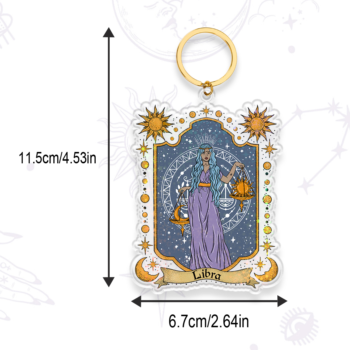 Purplehecate Libra Zodiac Keychain