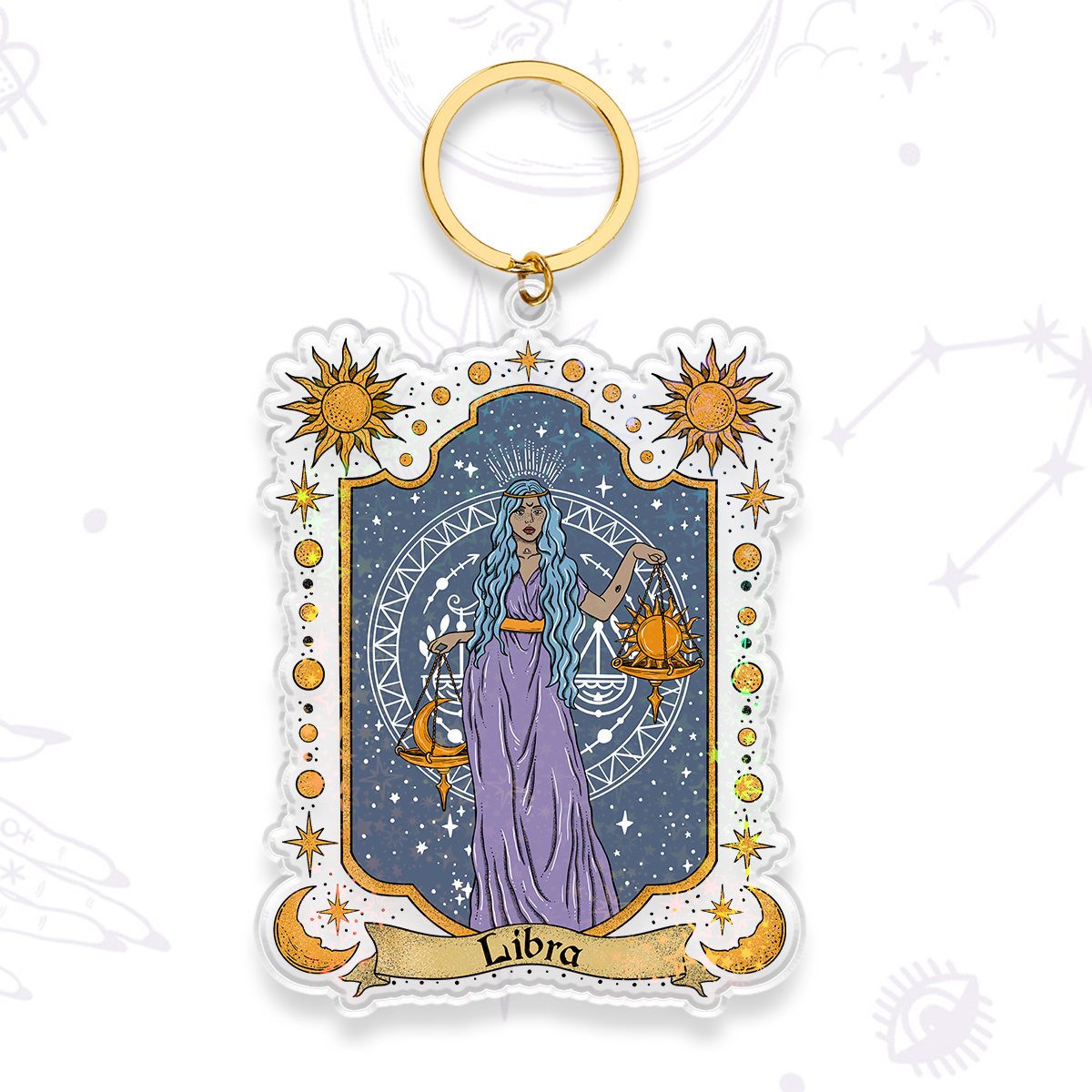 Purplehecate Libra Zodiac Keychain