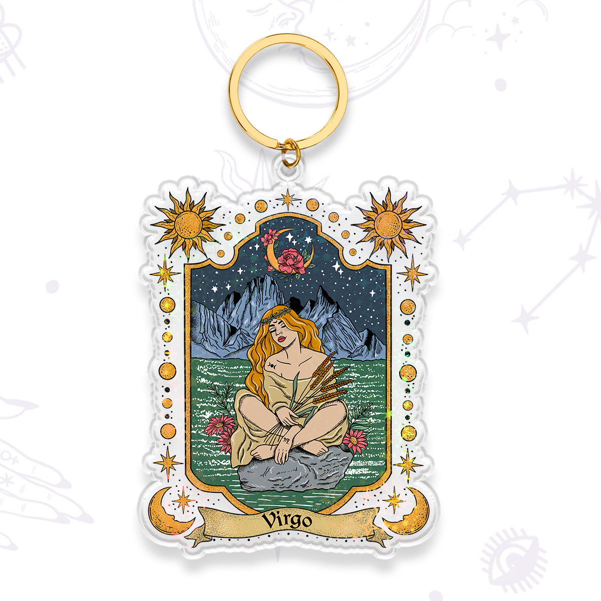 Magic Purplehecate Virgo Zodiac Keychain