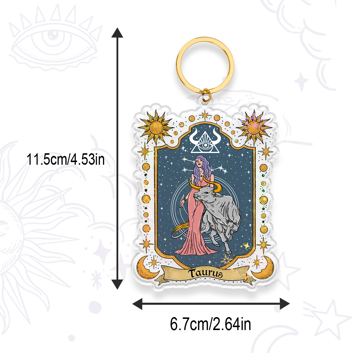 Purplehecate Taurus Zodiac Keychain