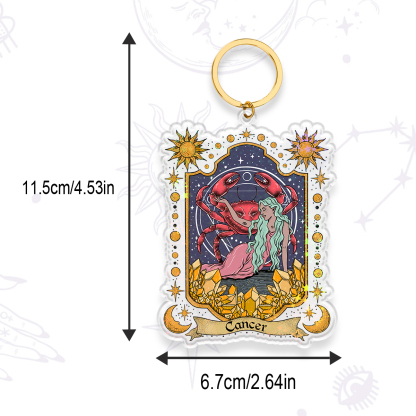 Purplehecate Cancer Zodiac Keychain