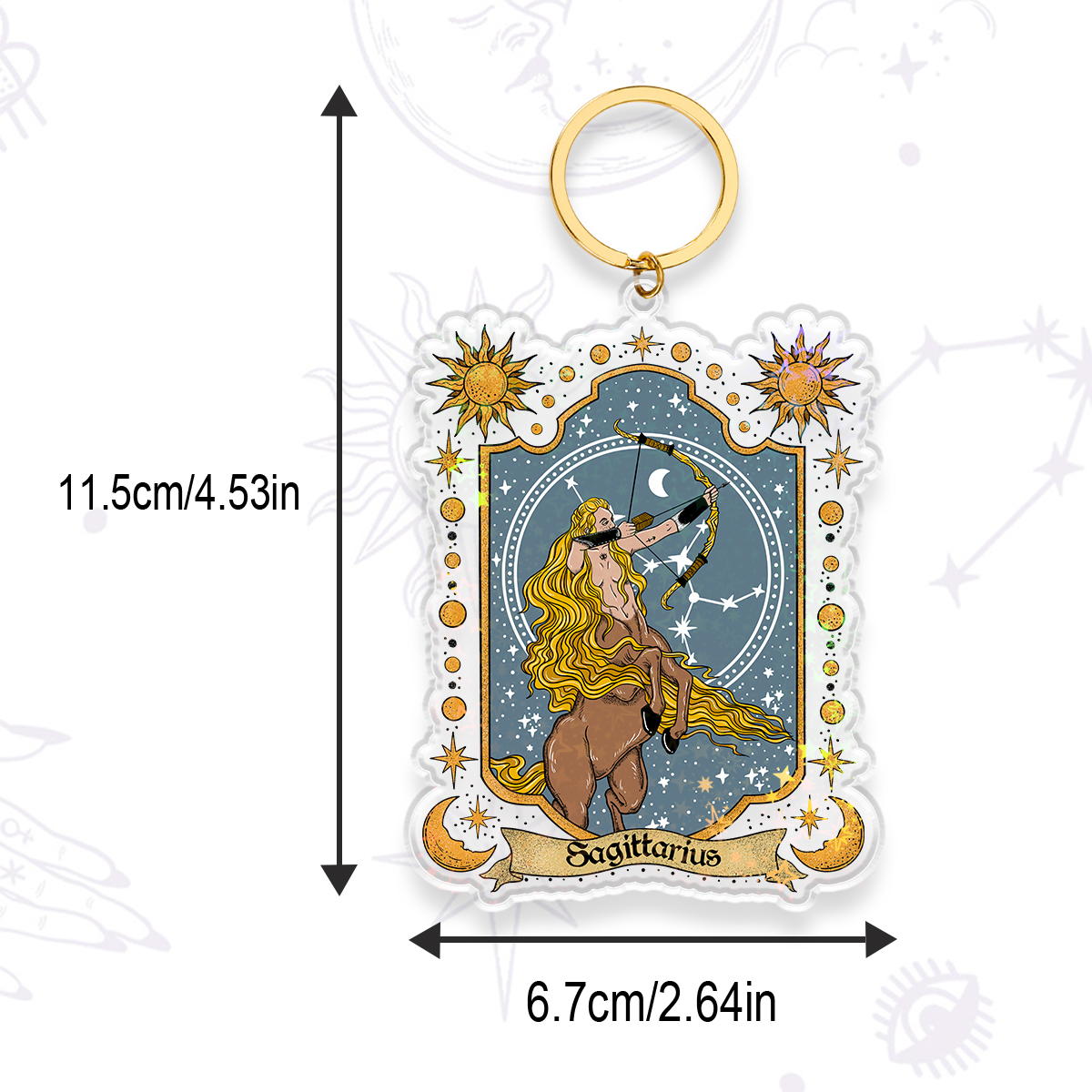 Purplehecate Sagittarius Zodiac Keychain