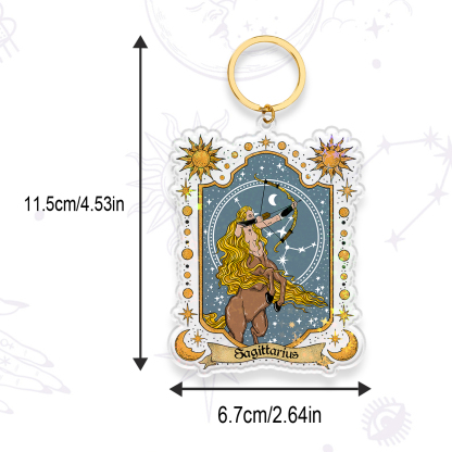 Purplehecate Sagittarius Zodiac Keychain