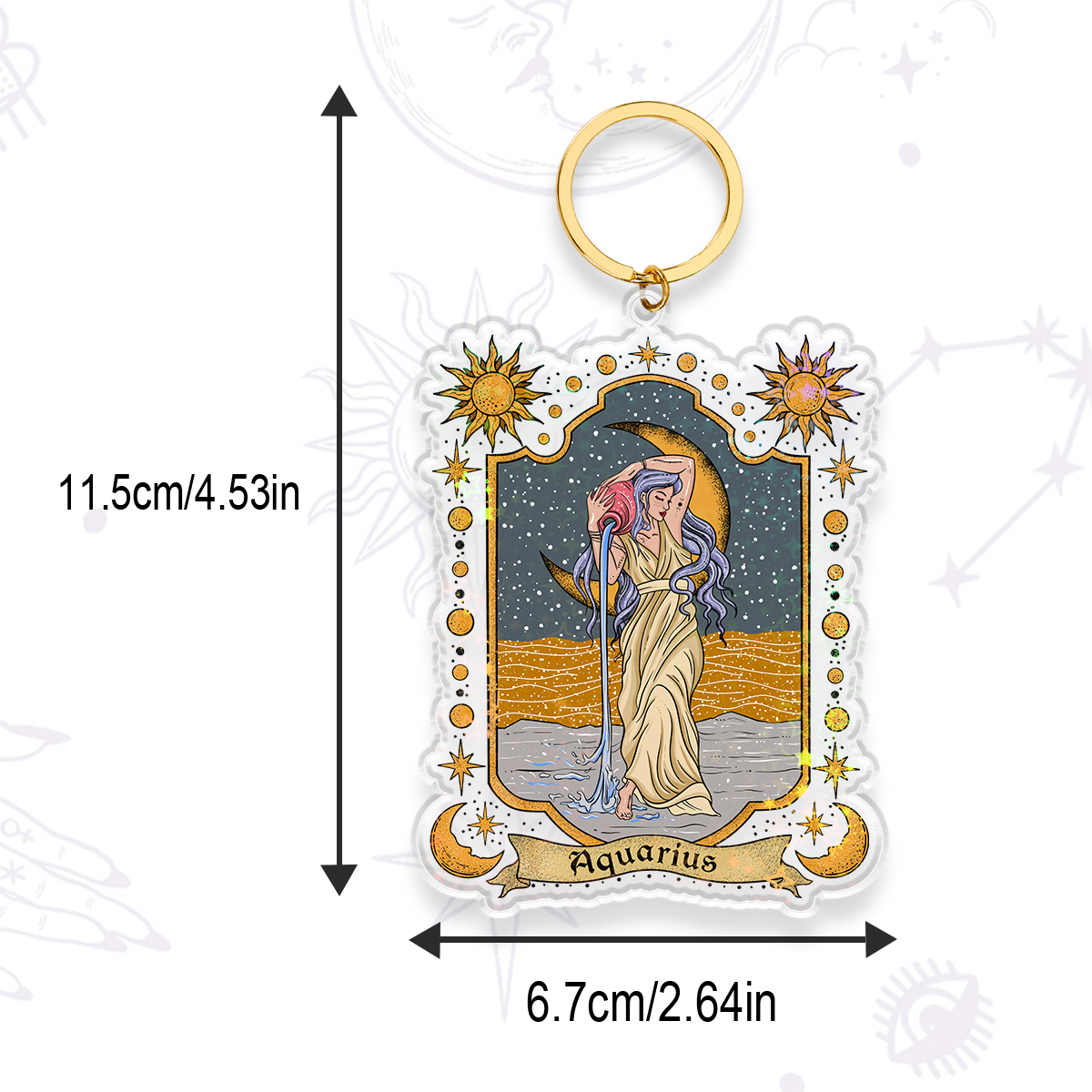Purplehecate Aquarius Zodiac Keychain