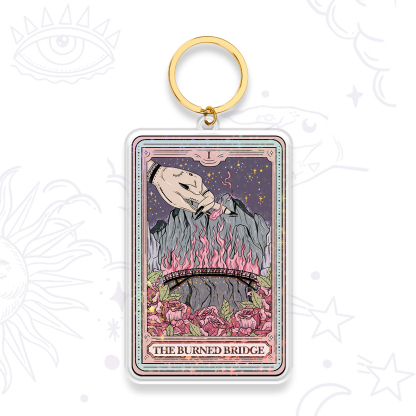 Purplehecate The Burned Bridge Tarot Keychain